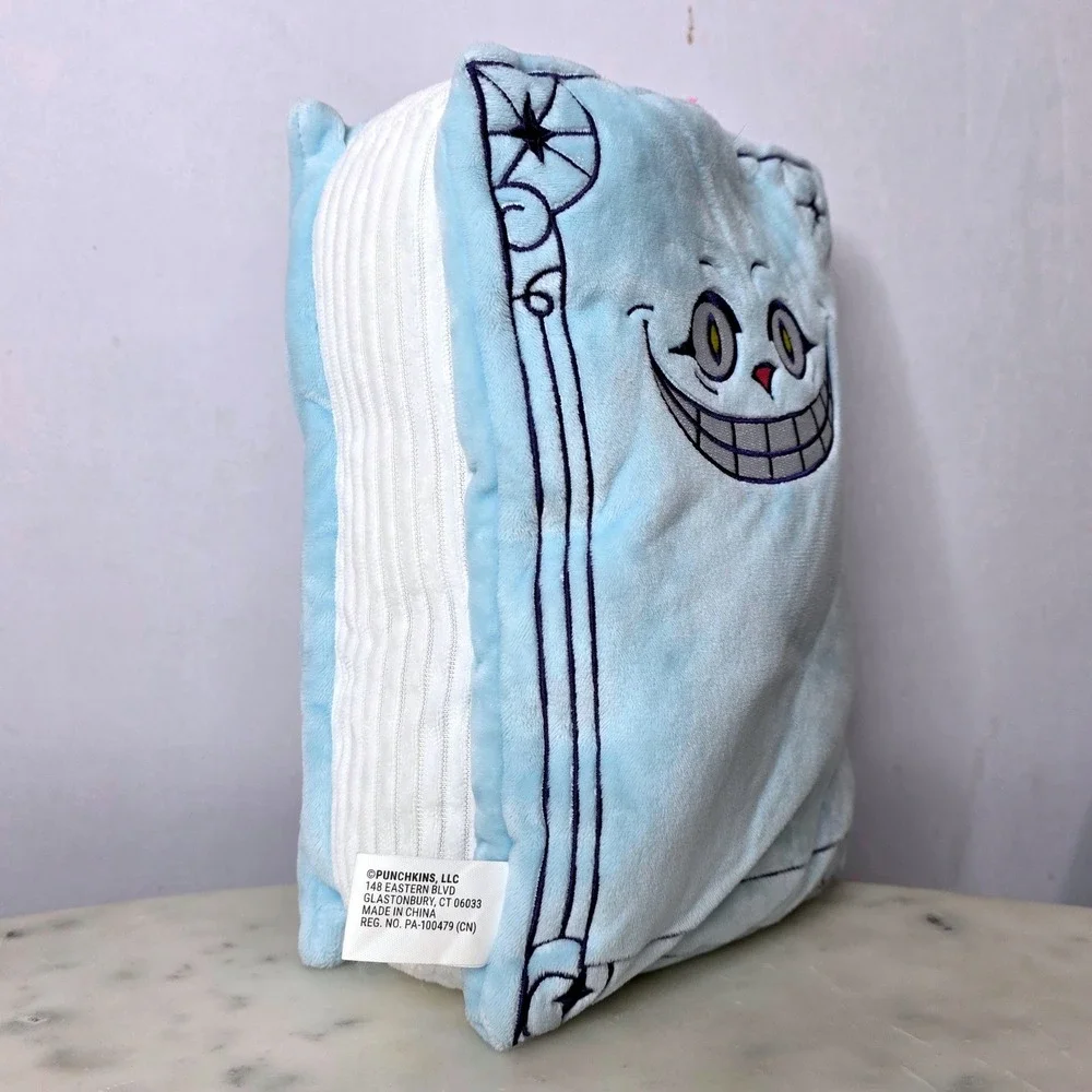 Punchkins Alice's Adventures in Wonderland Plush Book Pillow Blue Cheshire Cat